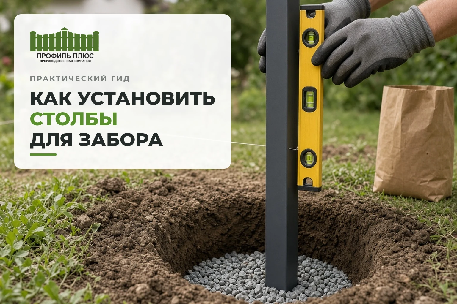 Как установить столбы для забора