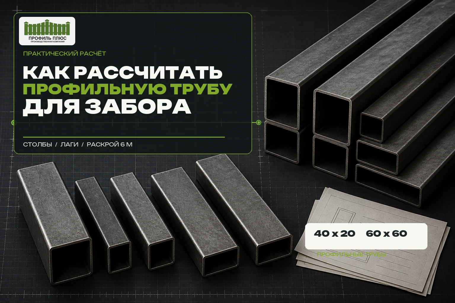 Расчёт профильной трубы для забора
